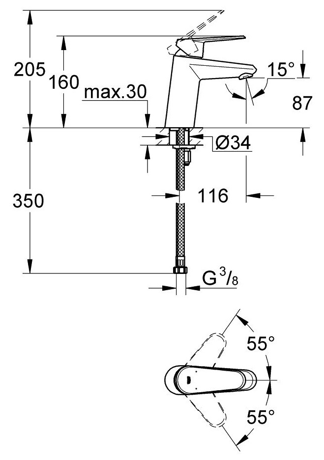 Смеситель для раковины Grohe Eurodisc Cosmopolitan 3246920E