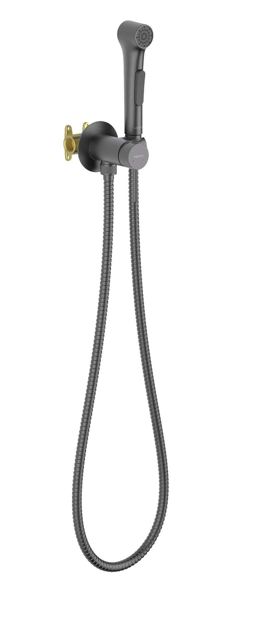 Смеситель Aquatek Европа AQ1020BGM с гигиеническим душем, оружейная сталь Смеситель Aquatek Европа AQ1020BGM с гигиеническим душем, оружейная сталь