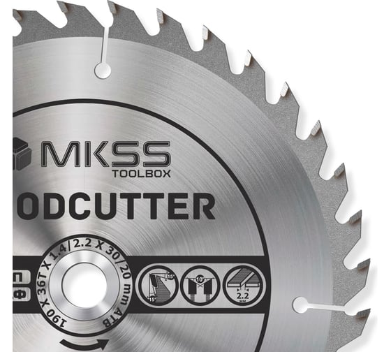 Диск пильный по дереву MKSS Toolbox Woodcutter WC1900 190x36Тх30/20 мм WC19003630