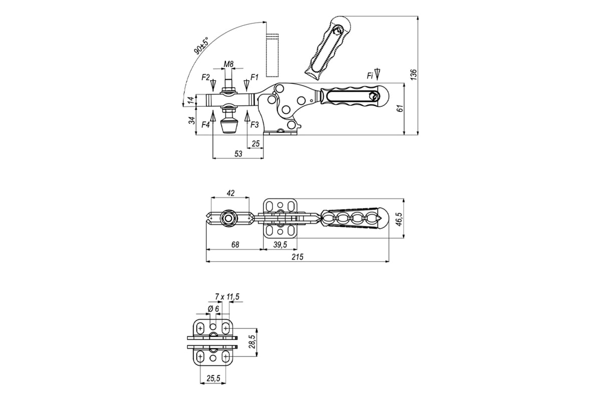 Горизонтальный механический прижим KUKAMET S111-3
