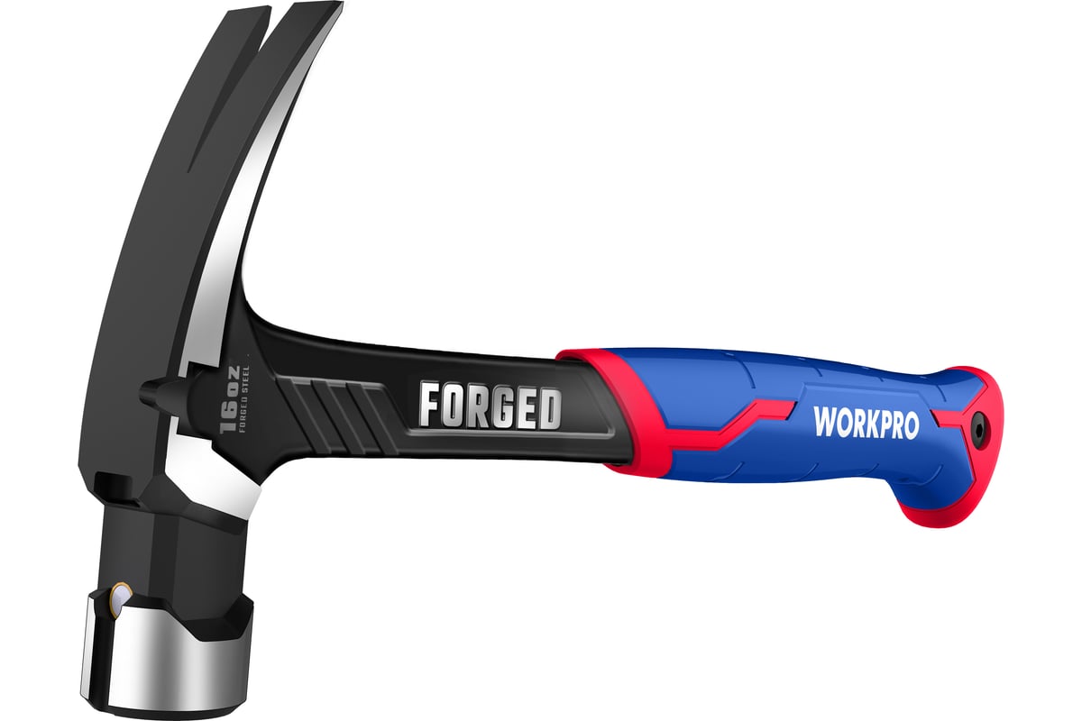 Молоток-гвоздодер WORKPRO 560г цельнометаллический WP241014