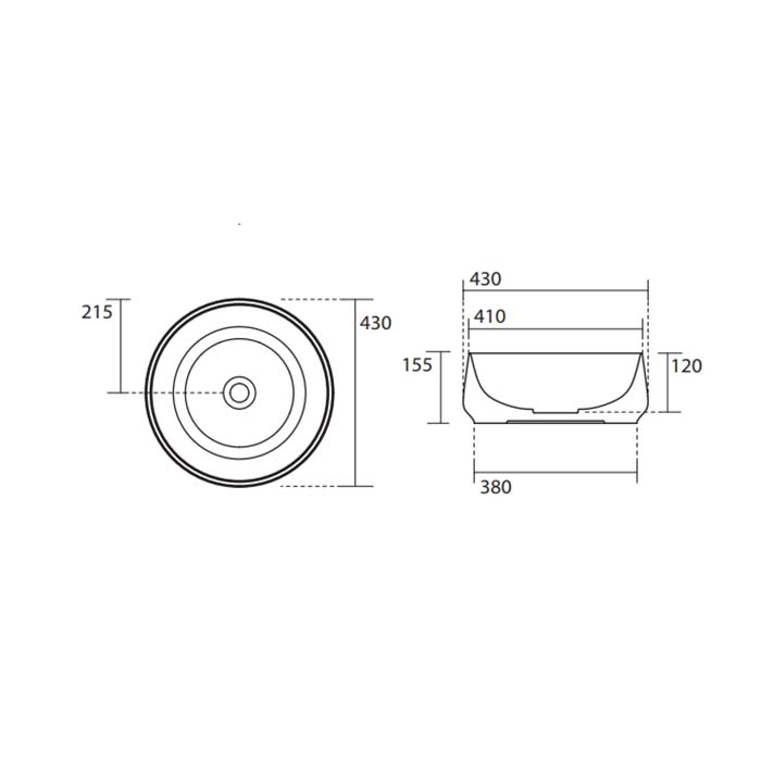 Раковина Kerasan F10 460481 43 см коричневый орех матовый