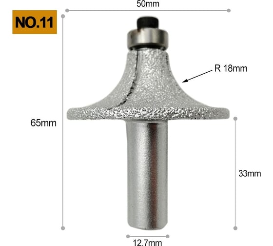 Фреза кромочная R-18 мм, хв-к 12.7 мм, (№11) LEO TECH-NICK 131.000.689