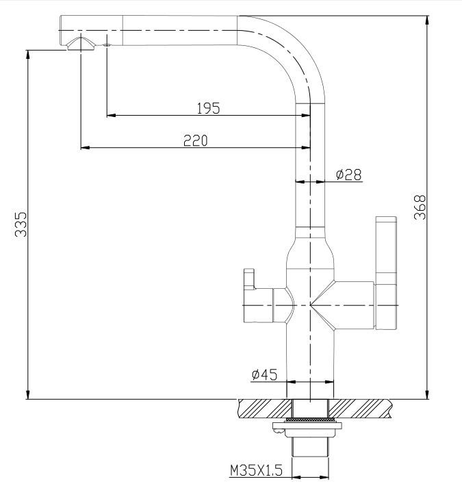 Смеситель для кухни BelBagno BB-LAM57-IN, нержавеющая сталь