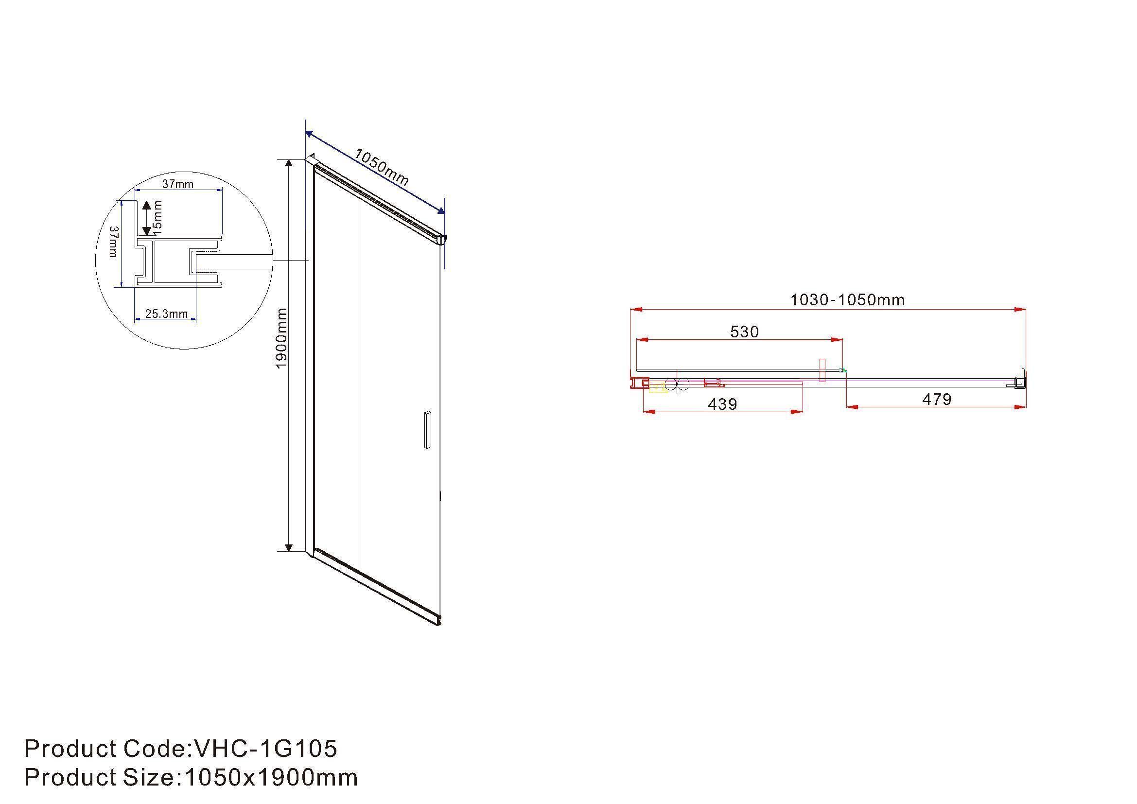 Душевой уголок Vincea Гарда (Garda) VSS-1G10105CL 105x100 хром, прозрачное