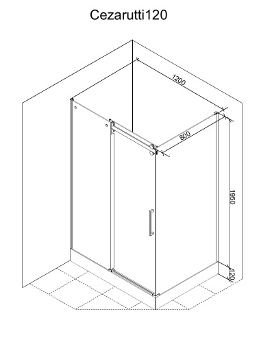 Душевой уголок Cerutti Cezares 120x90 прозрачный, хром