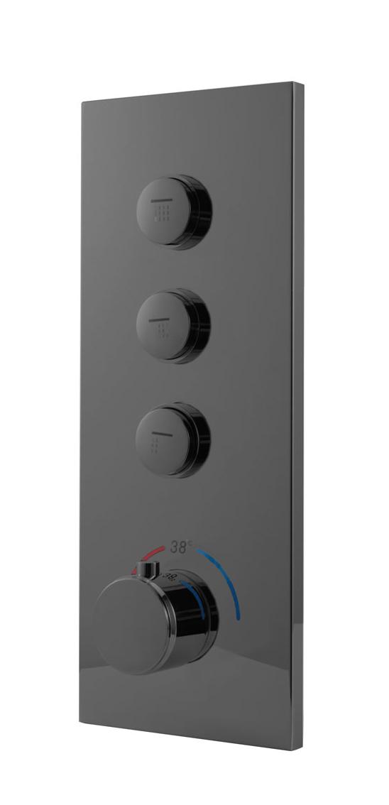 Душевой набор Vincea Inspire VSFW-433TI4RGM термостат, вороненая сталь