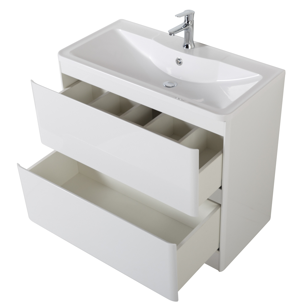 Мебель для ванной BelBagno Albano 80 см напольная, Bianco Lucido