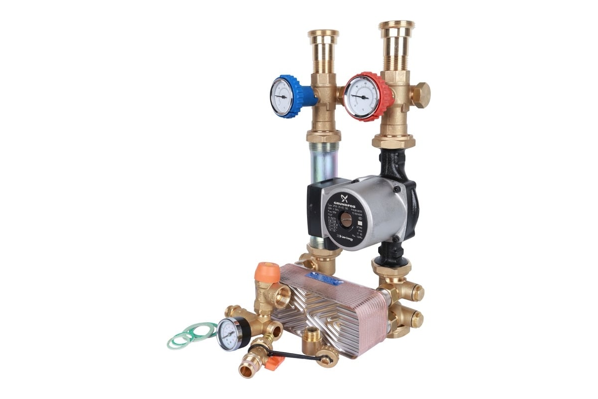 Насосная группа STOUT с 28 пластинами, с насосом Grundfos UPSO25-65 SDG-0038-282502 RG008U9S97E7UK