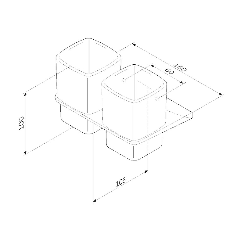 Стакан подвесной Am.Pm Inspire 2.0 A50A343400 двойной, хром