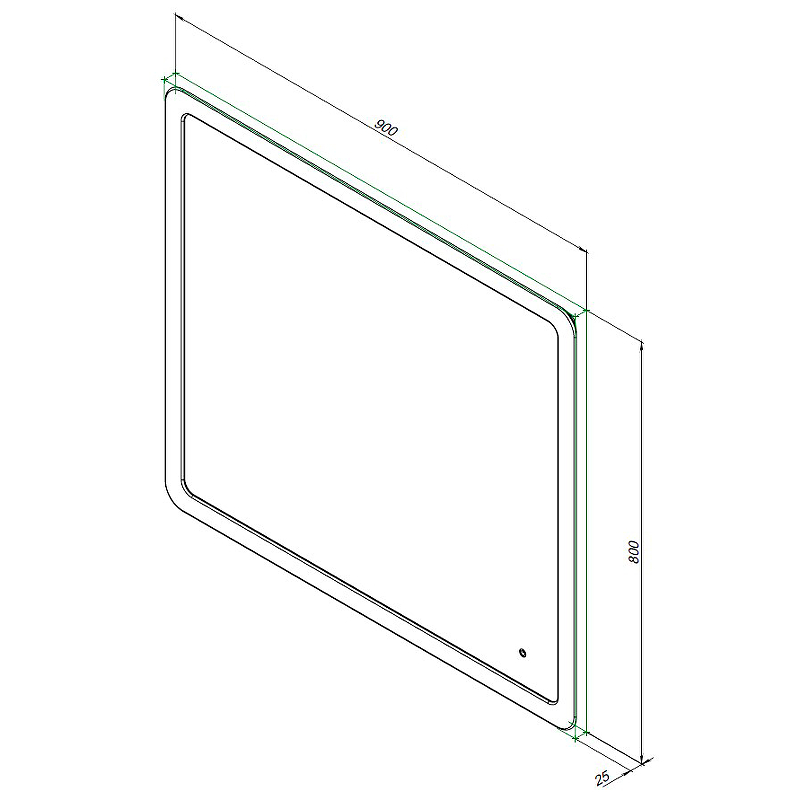 Зеркало Aquanet Ирис 90x80 см с подсветкой, антипар 00326447