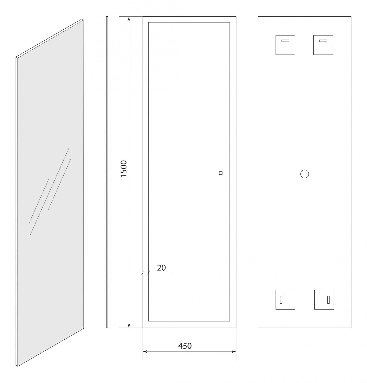 Зеркало Art&Max Tivoli 45x150 с подсветкой, AM-Tiv-450-1500-DS-F