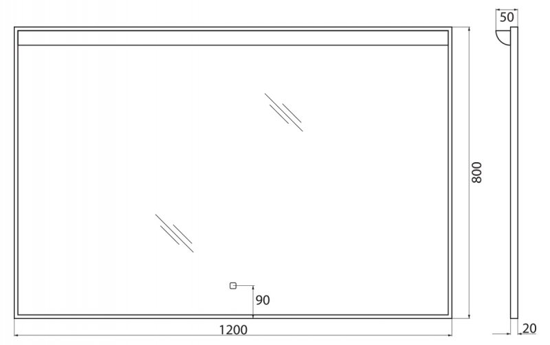 Зеркало BelBagno SPC-UNO-1200-800-TCH 120x80 см, с подсветкой