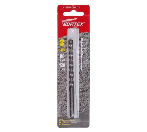 Сверло по бетону 8x120 мм Wortex WDB081200C2111