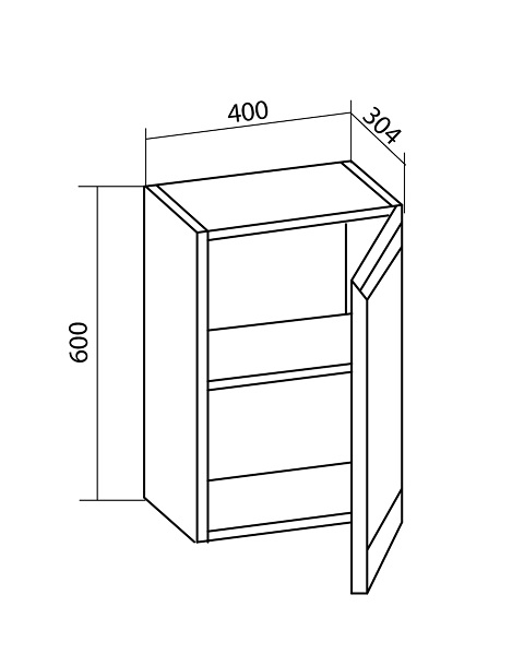 Шкаф навесной Бриклаер Берлин 40x60 см оникс серый 4627125416163