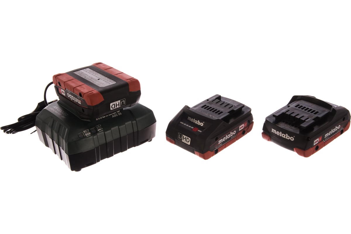 Набор Basic-Set (3 аккумулятора LiHD 4.0 Ач/18В+зарядное устройство ASC30-36+Metaloc) Metabo 685133000