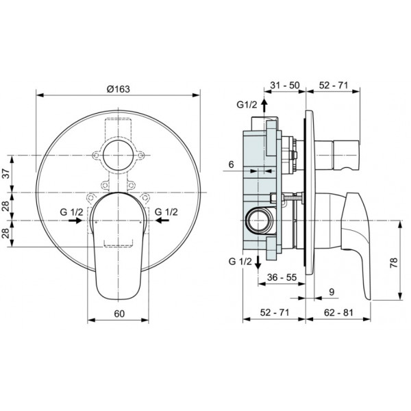 Душевой набор Ideal Standard Ceraflex BC447AA 4 в 1