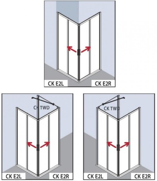 Душевая дверь Kermi Cada XS 88.5-91 см CKE2R09020VPK правая, раздвижная дверь для комбинации со второй дверью