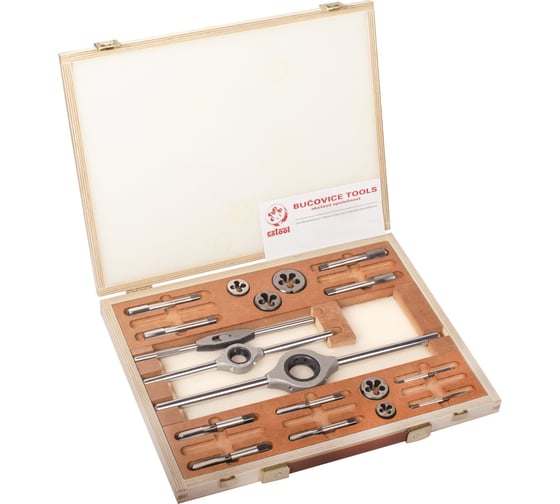 Набор метчиков и плашек Bucovice Tools UNF 1/4-1/2, 115CrV3, 20пр 316100