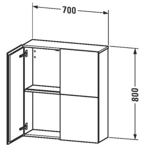 Шкаф навесной Duravit L-Cube 70 LC116705151 коричневая сосна