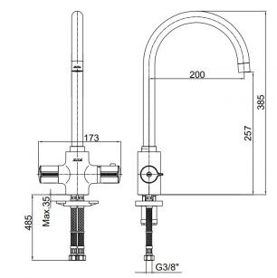 Смеситель для кухни E.C.A. Thermostatic 102108754EX термостат