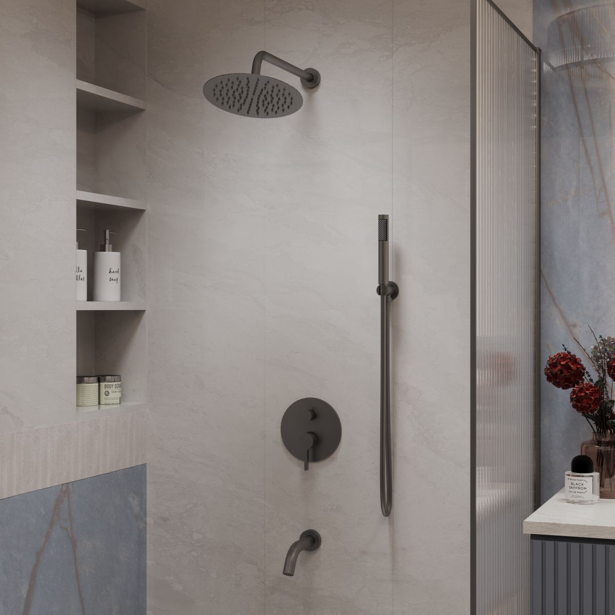 Душевой набор Vincea Villa VSFW-1VL3GM трехрежимный, вороненая сталь Душевой набор Vincea Villa VSFW-1VL3GM трехрежимный, вороненая сталь