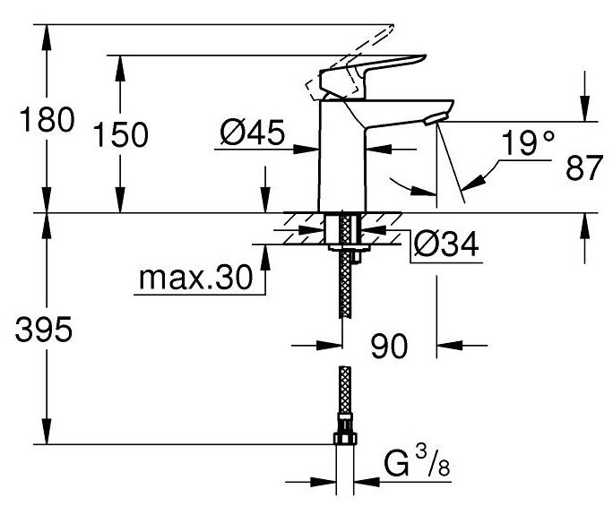 Смеситель для раковины Grohe BauEdge 23330000