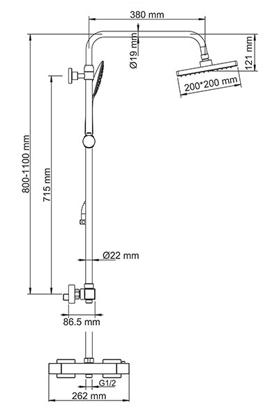 Душевая стойка WasserKRAFT A15502 Thermo