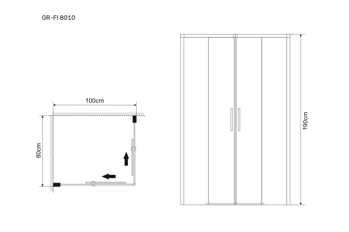Душевой уголок Grossman Fly GR-8010Fl 80x100 прозрачный, хром