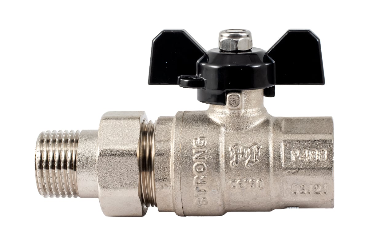 Шаровой кран PROFACTOR с полусгоном PF STRONG ручка бабочка в/н 1/2 дюйма PF UBV 278