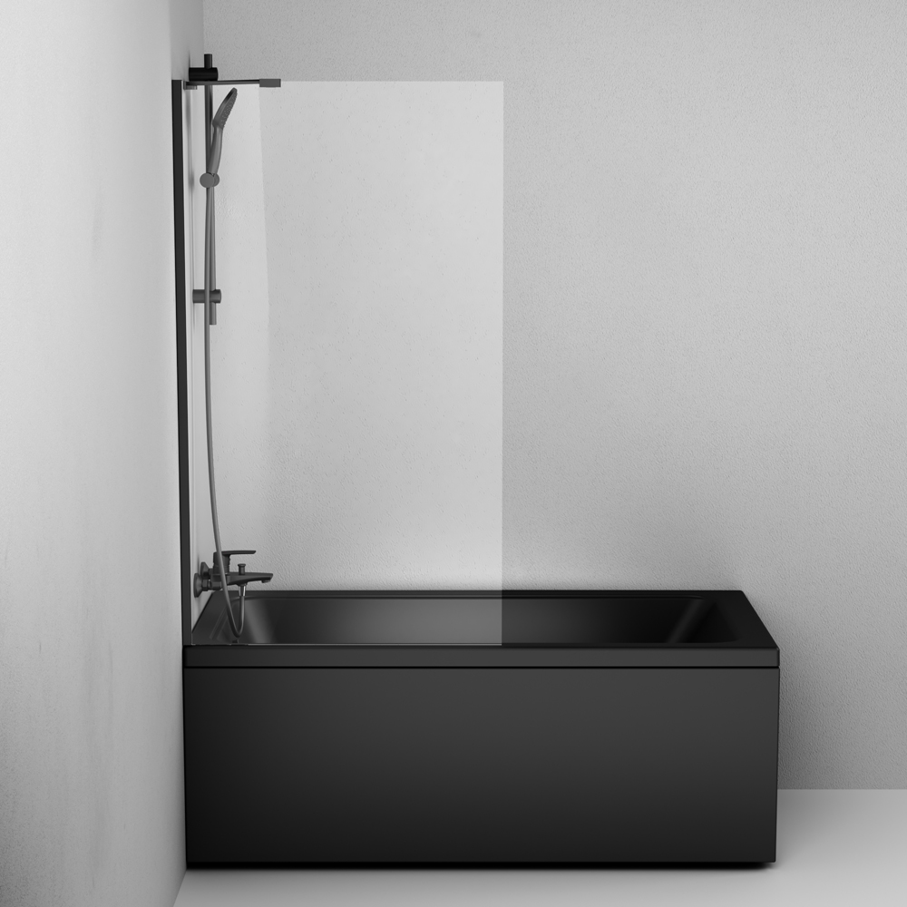 Шторка для ванны Am.Pm Gem W90BS-080-140BT 80x140 стекло прозрачное, черный