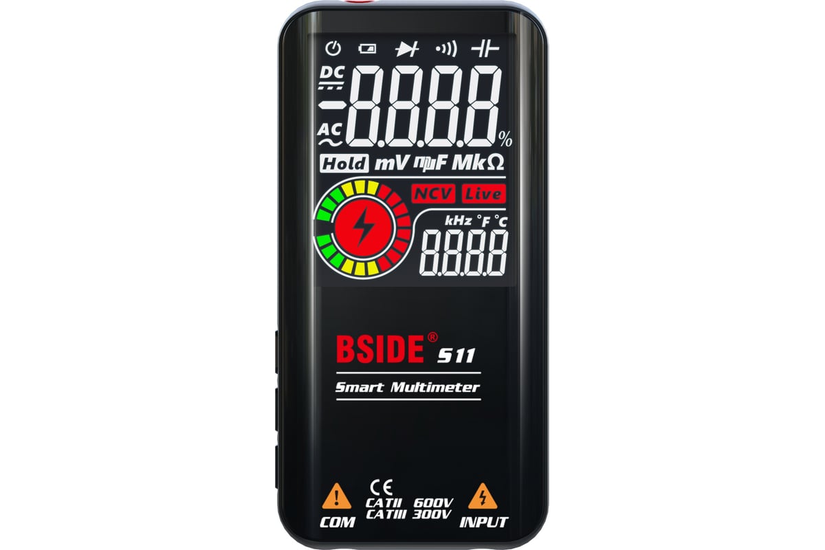 Цифровой мультиметр BSIDE с цветным дисплеем и встроенным аккумулятором S11 064-0002