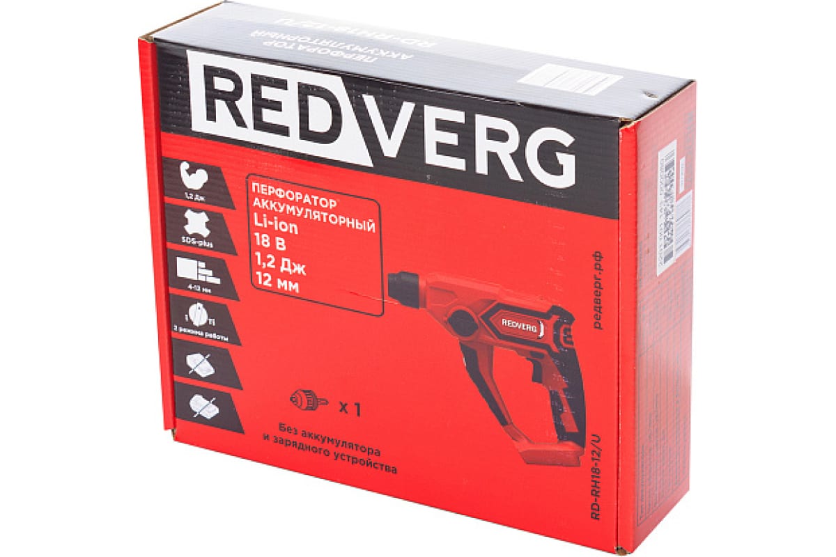 Аккумуляторный перфоратор Redverg RD-RH18-12/U 6672876
