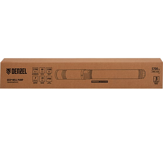 Скважинный центробежный насос 1500 Вт Denzel DWC-4-80 97256