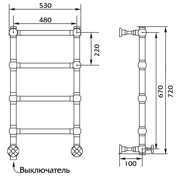 Полотенцесушитель водяной Migliore Colosseum 53x72 ML.CLS-HY.400.BR бронза