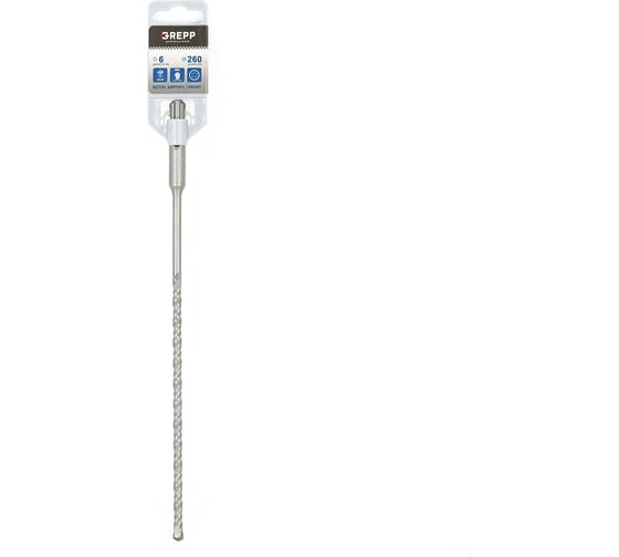 Бур SDS-plus 6х260 мм, 2-х гранный наконечник с твердосплавной напайкой YG8C GREPP 103-06260