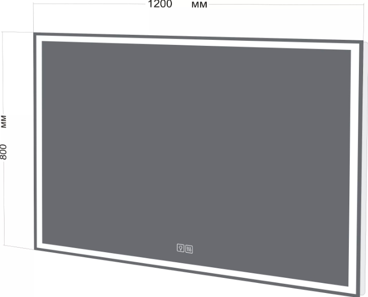 Зеркало Belbango SPC-GRT-1200-800-LED-TCH-WARM 120x80 см с подогревом