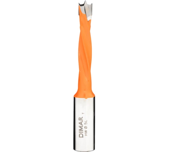 Сверло глухое левое 4 флейты (5x30 мм; L55.5 хвостовик 8x20 фрезер присадочный) Dimar 2014065