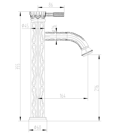 Смеситель для раковины Lemark Jasmine LM6609B бронза