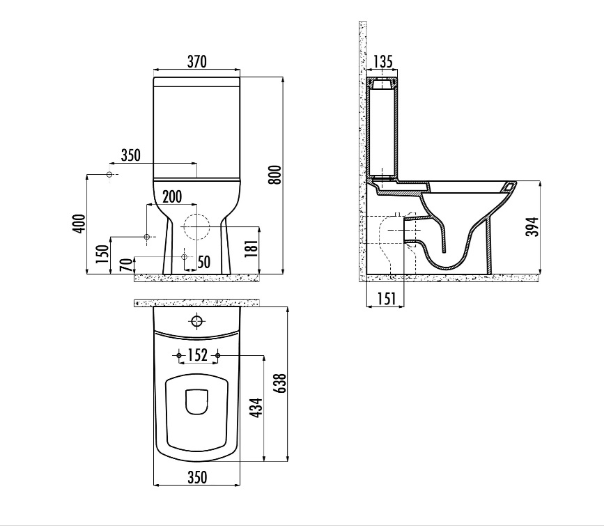 Унитаз-компакт Creavit Lara LR360-00SM00E / LR410-00SM00E с биде, черный матовый