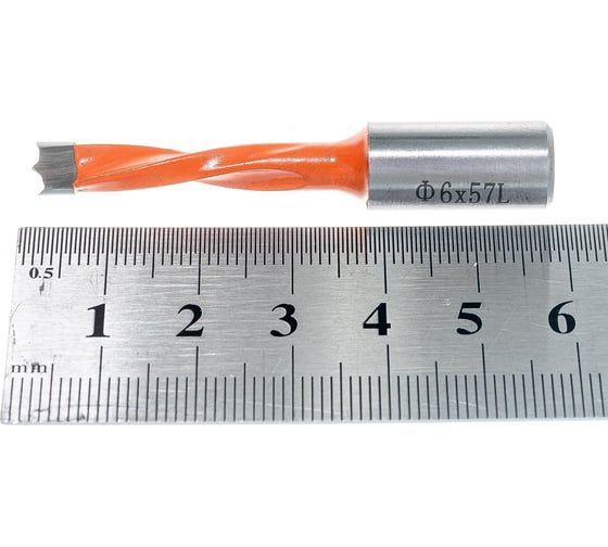 Сверло присадочное усиленное "глухое" (6x57.5 мм; S=10 мм; LH) ROTIS 412.0657L
