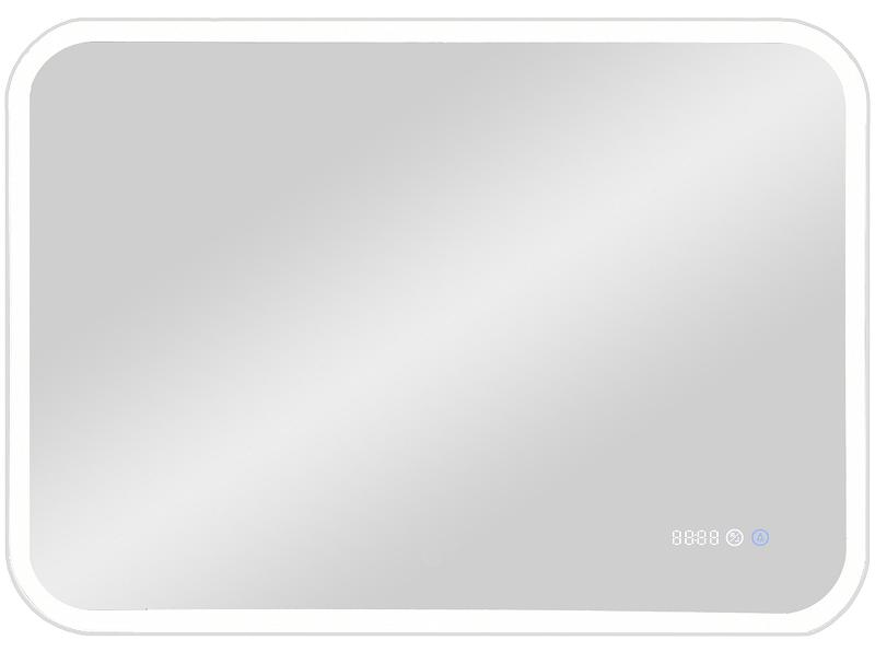 Зеркало Континент Demure Led 100x70 см с подсветкой, антипар, часы ЗЛП601