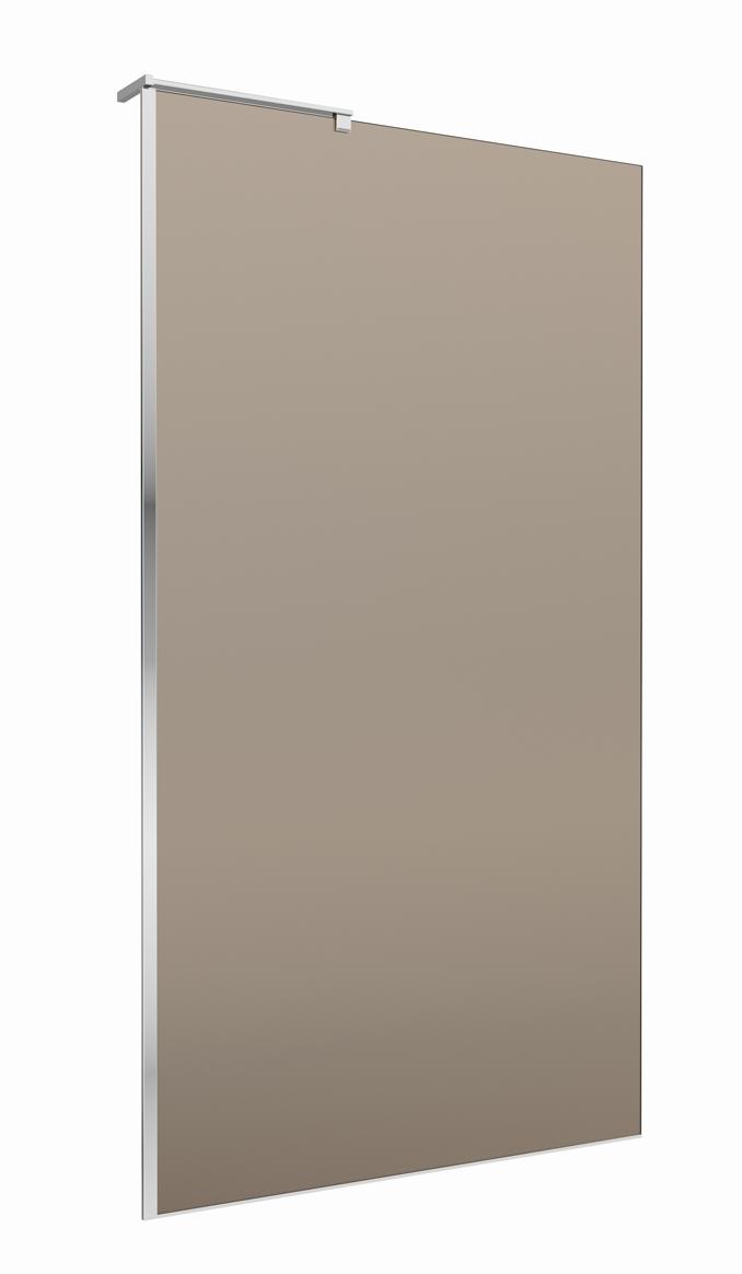 Душевая перегородка Belbagno UNO-L-1-TB-100-BR-Cr 100x200 бронза, хром