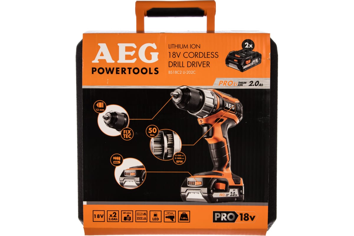 Аккумуляторная дрель-шуруповерт AEG Compact BS18C2 LI-202C 4935459721