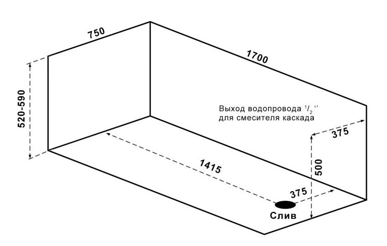 Акриловая ванна Relisan Мега 170x75 см