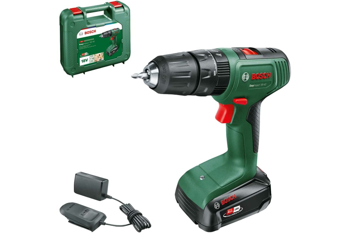 Аккумуляторная ударная дрель-шуруповерт Bosch EasyImpact 18V-40 06039D8101