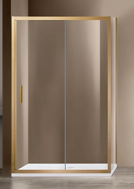 Душевой уголок Vincea Garda VSR-1G9014CLG 140x90 брашированное золото, прозрачный