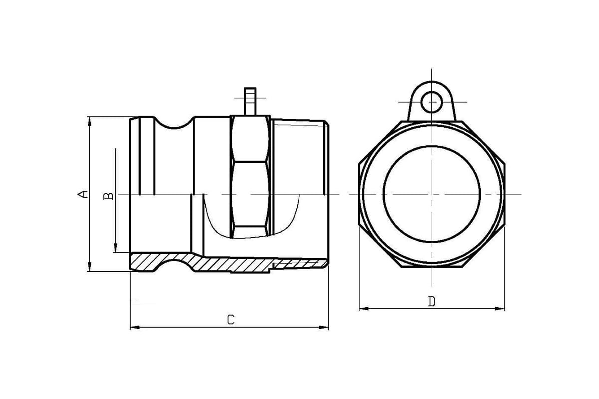 Полипропиленовый камлок Гроссис тип F 1 1/2" 0431520