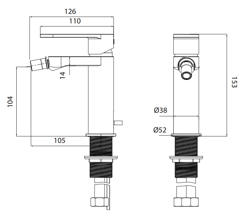 Смеситель для биде M&Z Castello CSL00300M