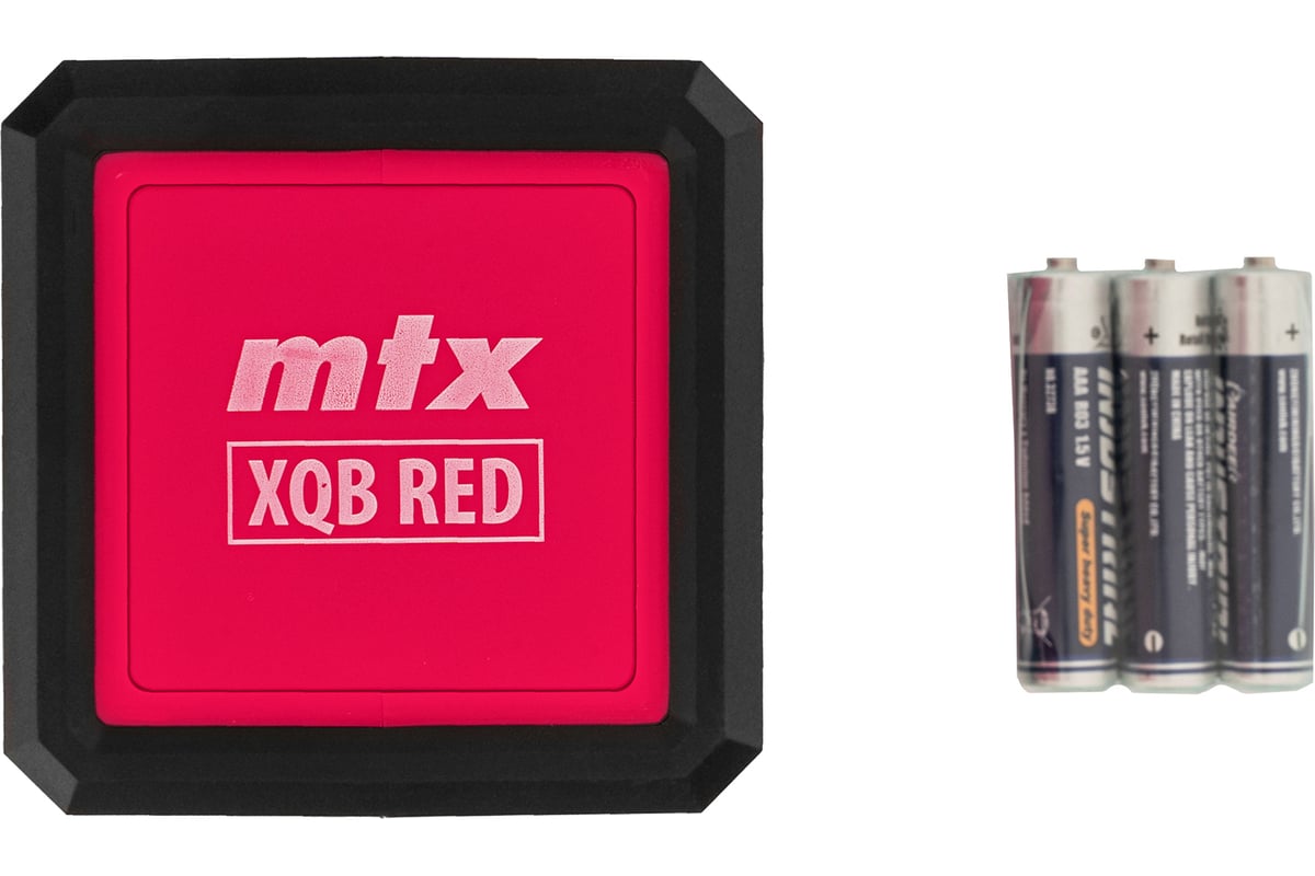 Лазерный уровень MTX xqb red basic set, 10 м, красный луч, батарейки, резьба 1/4" 35018